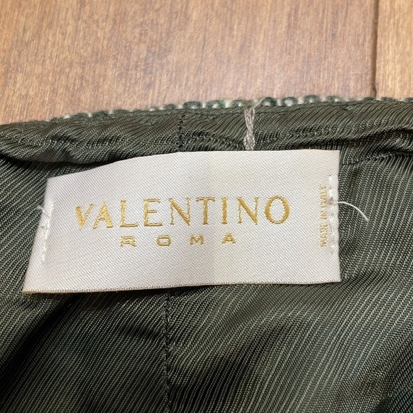 Valentino Roma tweed wool mini skirt dark green speckled vintage size S - Picture 5 of 14